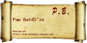 Pap Balázs névjegykártya