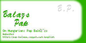 balazs pap business card